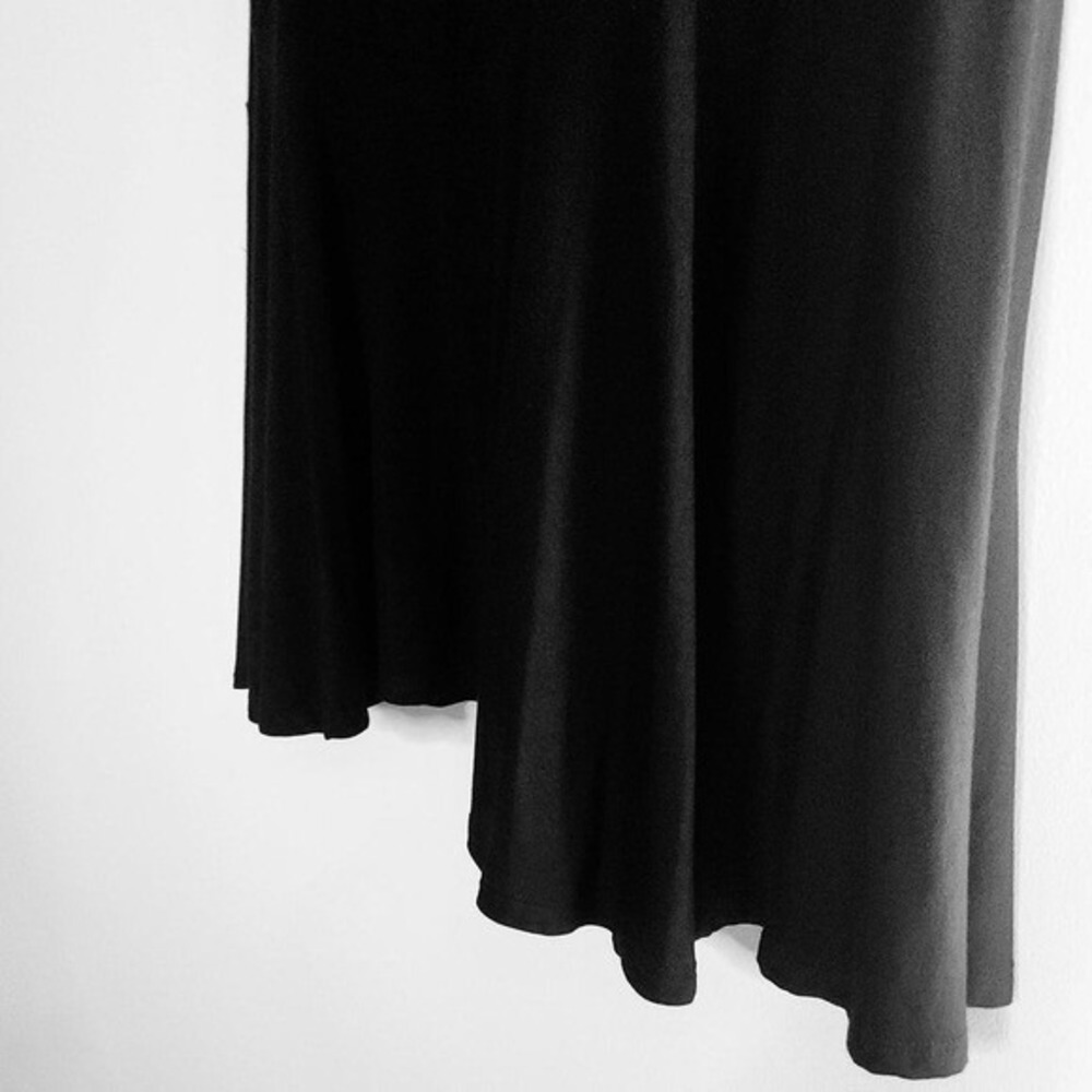 A La Tzarina Black V-Neck Drop Waist Tunic Dress Large Minimalist Lagenlook NWT - Picture 4 of 11